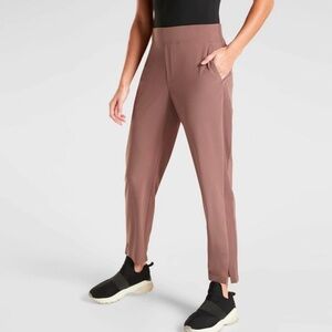 ATHLETA Mineral Brown Brooklyn Mid Rise Ankle Travel‎ Leisure Pants Bottoms Sz 2